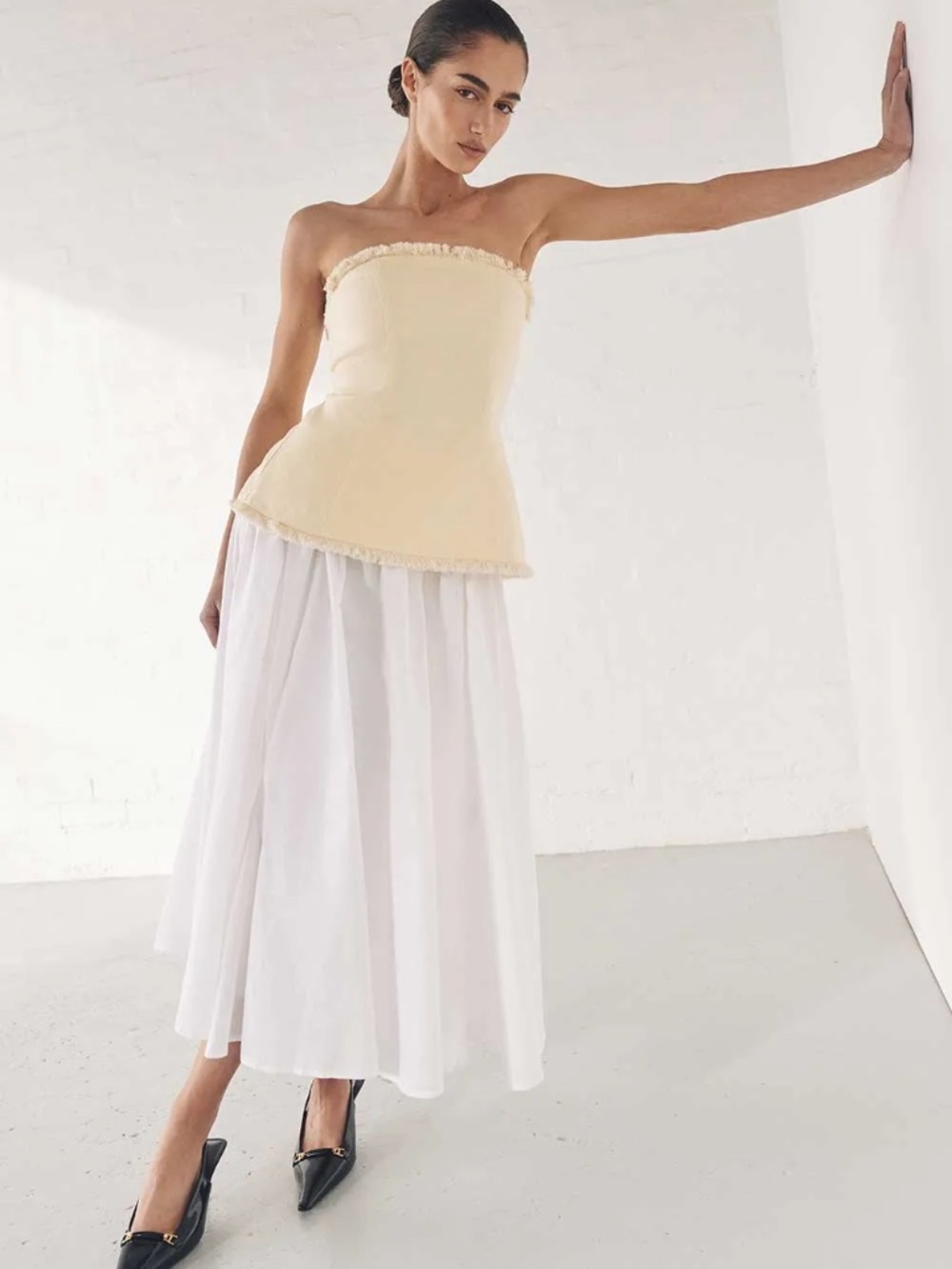 NWT Dissh Tia White Linen Circle Skirt - 16